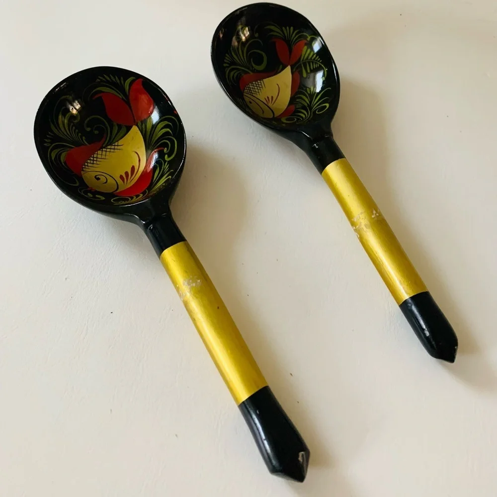 Hand painted wooden spoons